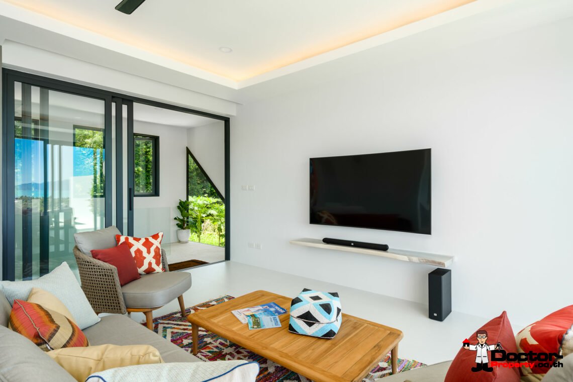 New 3 Bedroom Seaview Villa – Bophut, Samui – For Sale