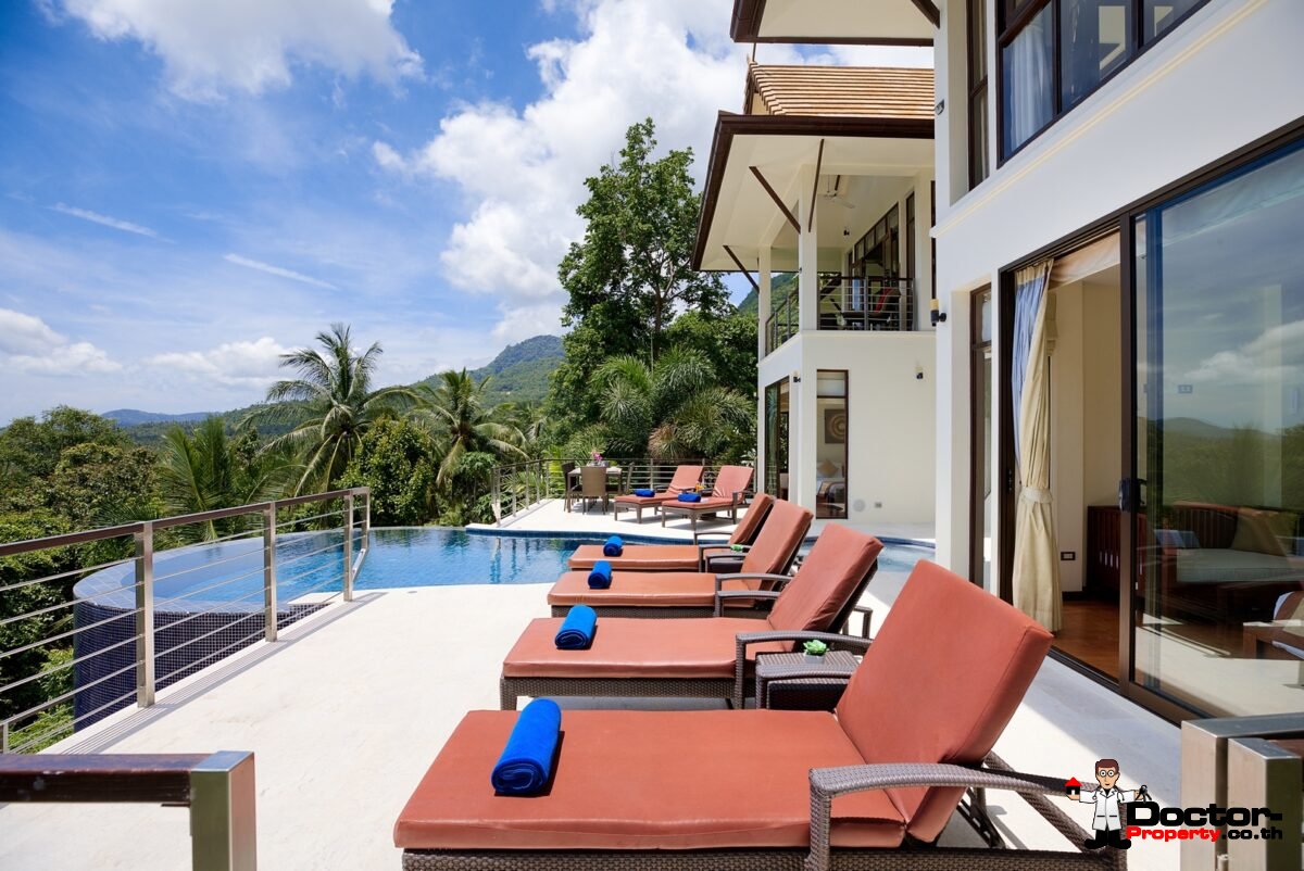 5 Bedroom Sea View Pool Villa – Bang Po, Koh Samui – For Sale