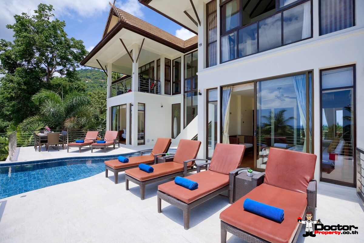 5 Bedroom Sea View Pool Villa – Bang Po, Koh Samui – For Sale