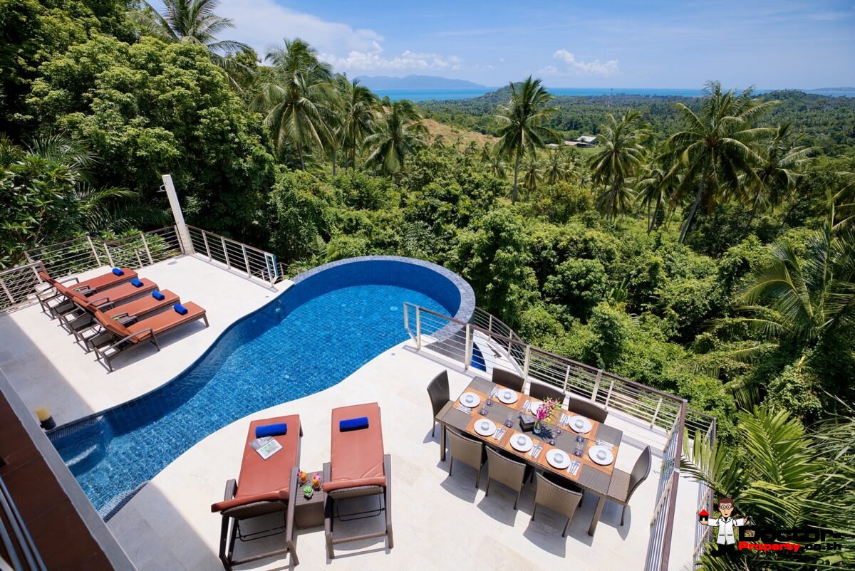 5 Bedroom Sea View Pool Villa – Bang Po, Koh Samui – For Sale