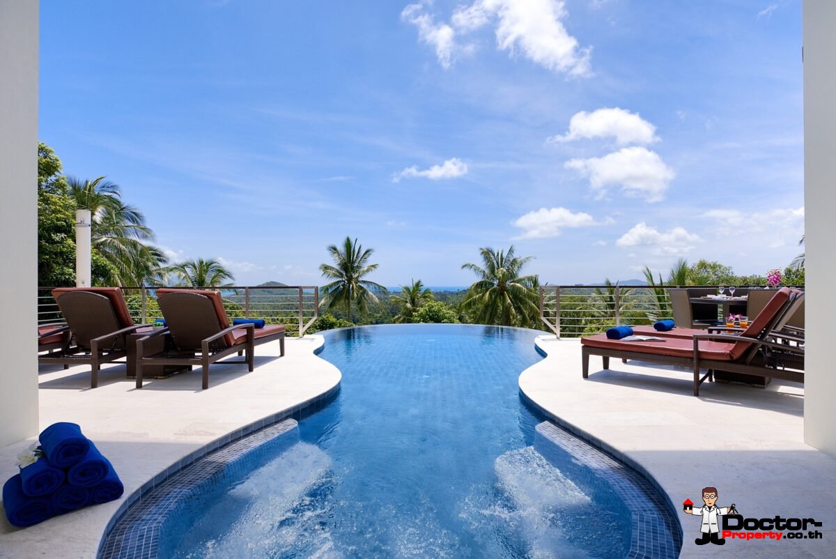 5 Bedroom Sea View Pool Villa – Bang Po, Koh Samui – For Sale