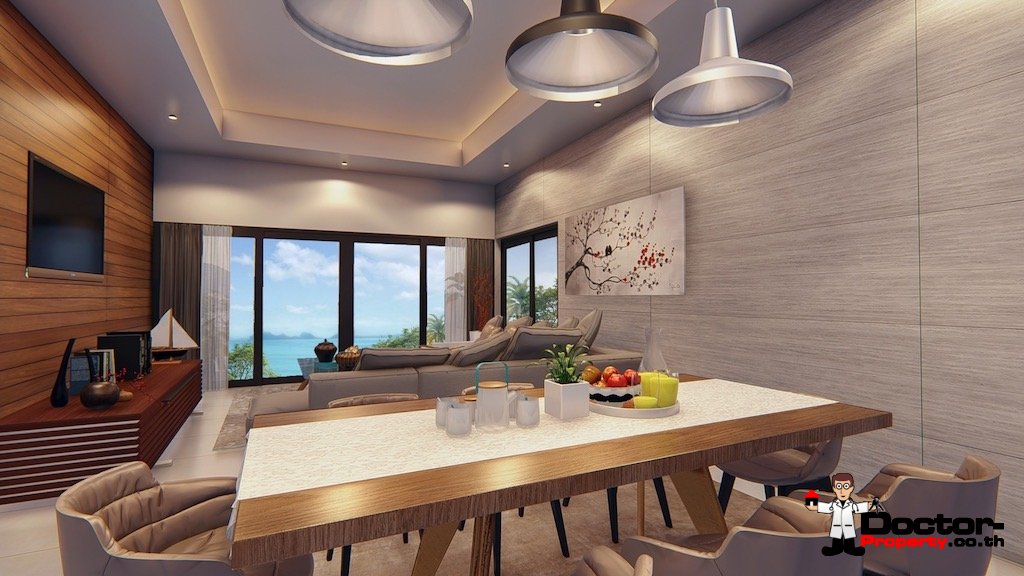 3 Bedroom Sea View Villa - Bophut - Koh Samui - for sale