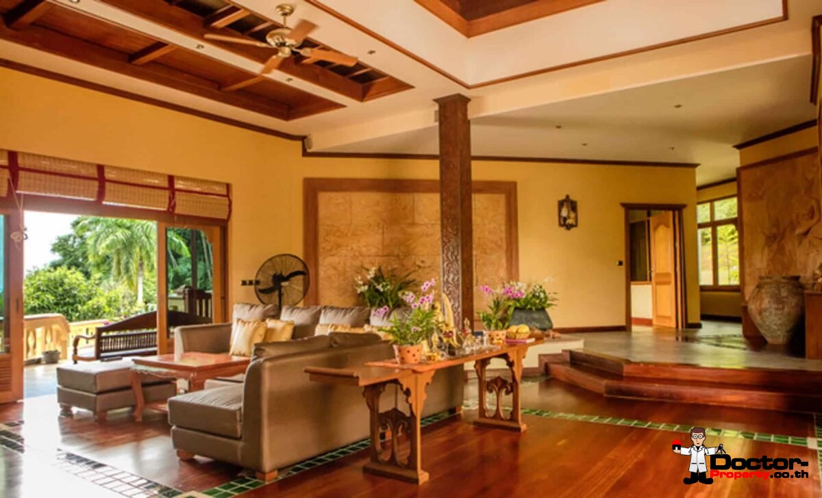 7 Bedroom Thai Style Sea View Pool Villa - Layan Beach - Phuket West - for sale