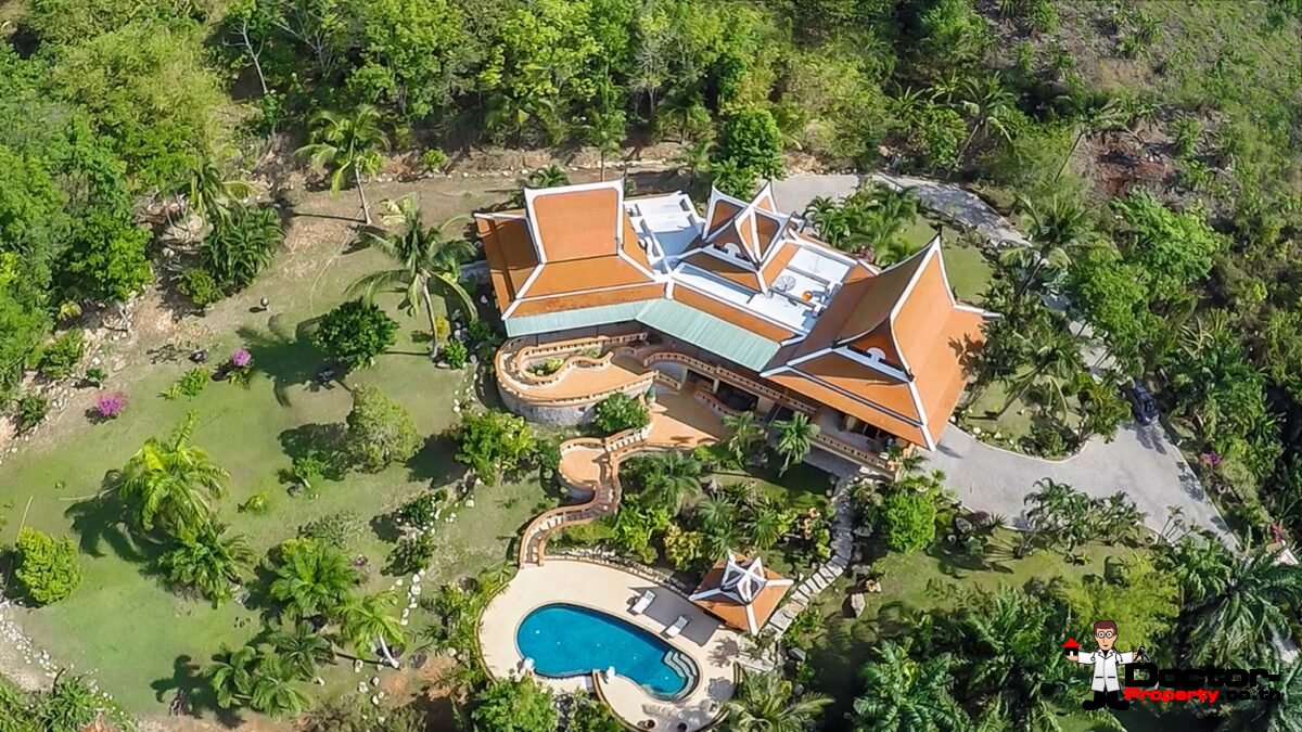 7 Bedroom Thai Style Sea View Pool Villa - Layan Beach - Phuket West - for sale