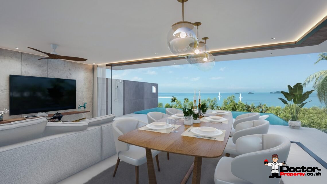 3 Bed Sea View Villa – Near Fisherman’s Village, Koh Samui – For Sale