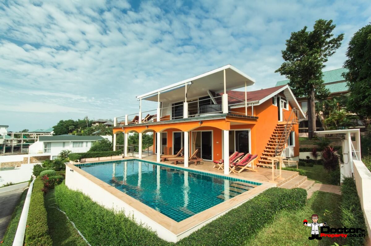 Fantastic Mediterranean Villa - 4 Bedrooms - Sea View - Plai Laem - Koh Samui - for sale