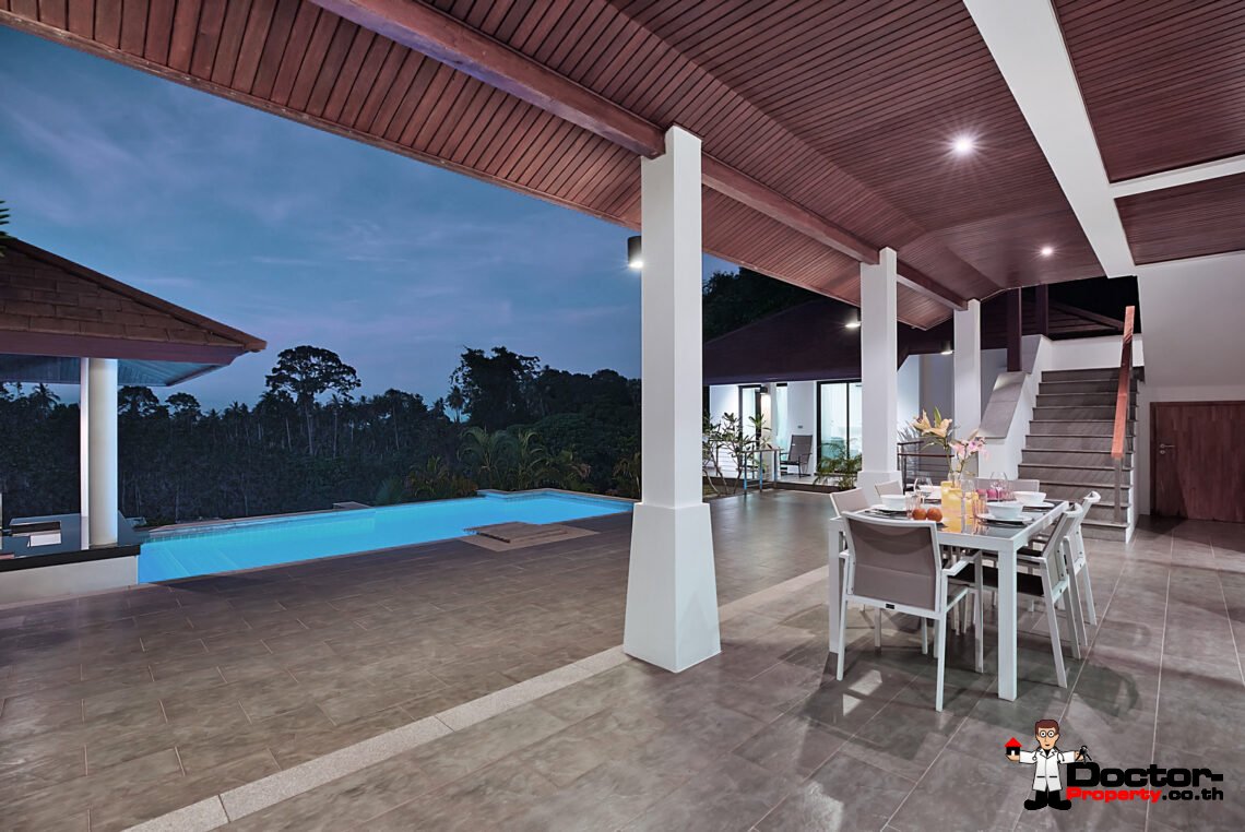 3 Bedroom Pool Villa with Sea view – Mae Nam, Koh Samui – For Sale