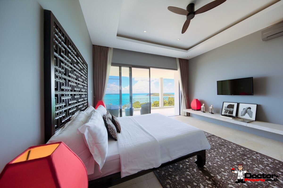 Modern 4 Bed Villa with Stunning Views in Private Estate – Choeng Mon, Koh Samui – For Sale