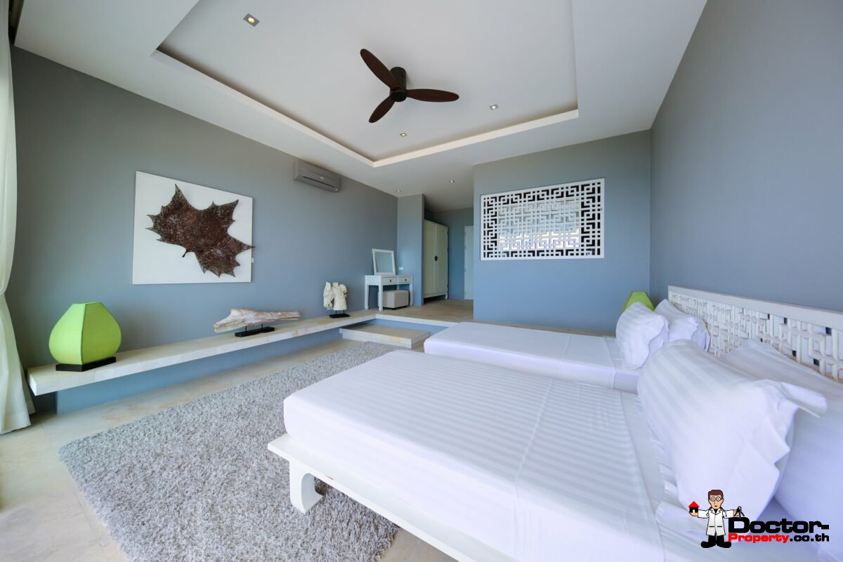 Modern 4 Bed Villa with Stunning Views in Private Estate – Choeng Mon, Koh Samui – For Sale