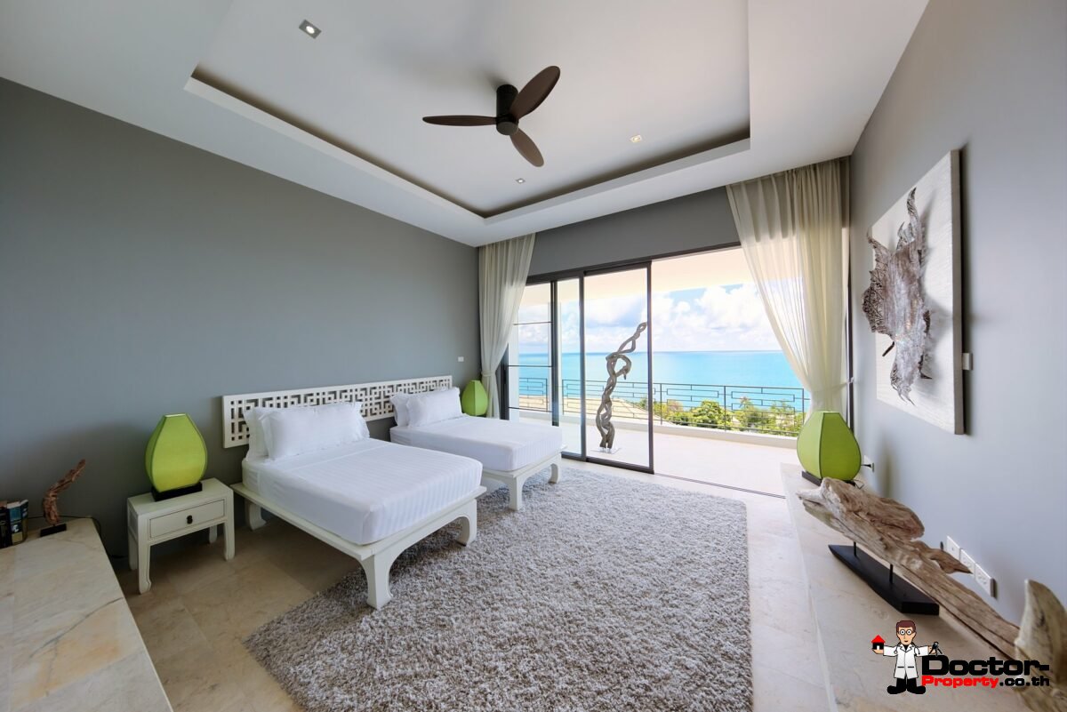 Modern 4 Bed Villa with Stunning Views in Private Estate – Choeng Mon, Koh Samui – For Sale