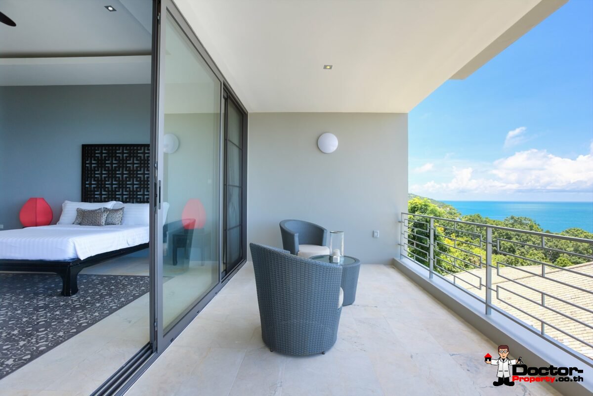 Modern 4 Bed Villa with Stunning Views in Private Estate – Choeng Mon, Koh Samui – For Sale