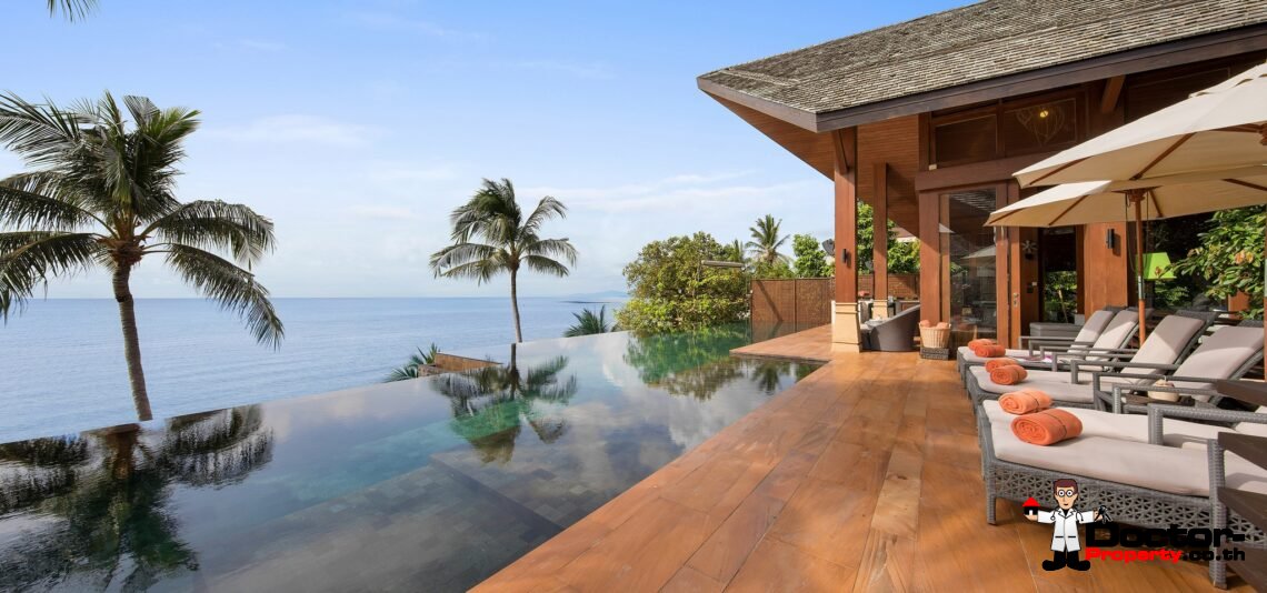 High End Luxury 5 Bedroom Beachfront Villa - Lamai Beach - Koh Samui - for sale