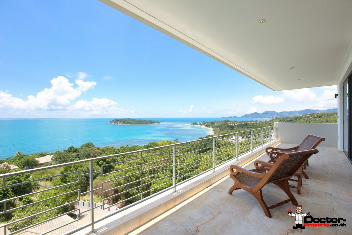 Modern 4 Bed Villa with Stunning Views in Private Estate – Choeng Mon, Koh Samui – For Sale