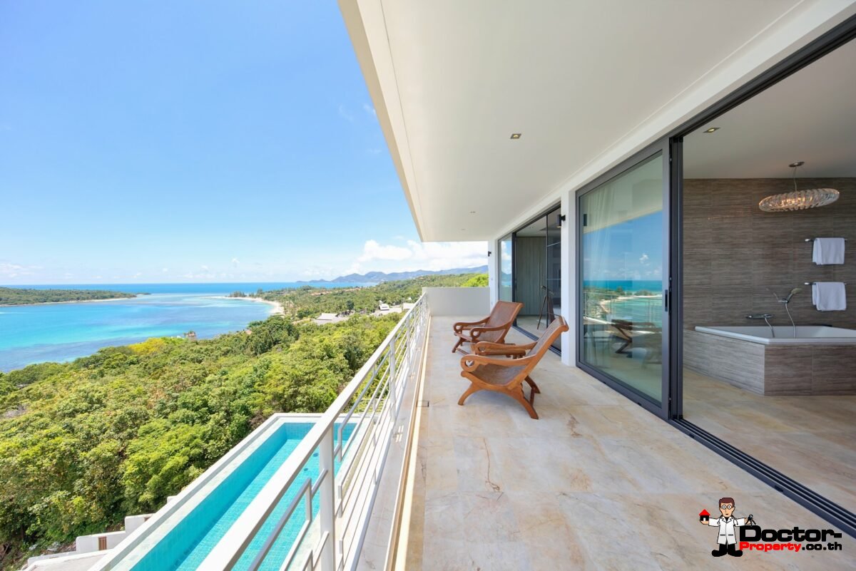 Modern 4 Bed Villa with Stunning Views in Private Estate – Choeng Mon, Koh Samui – For Sale