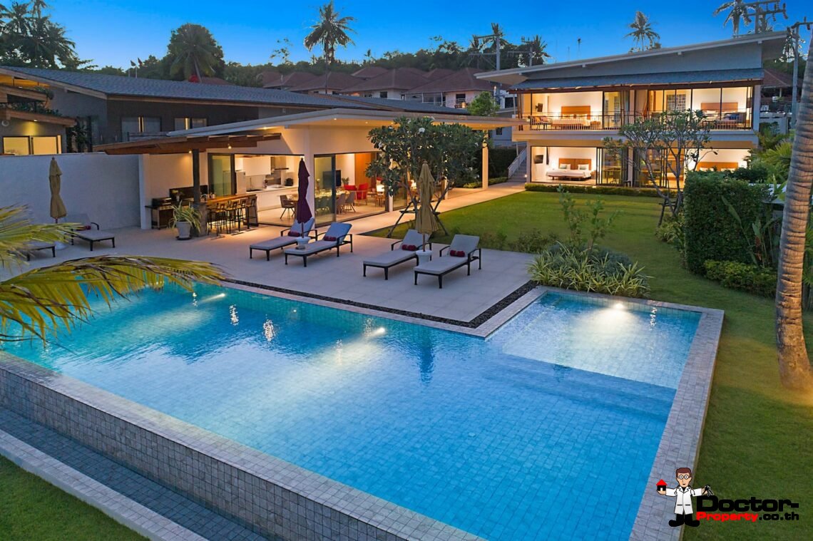 Luxury Beachfront 4 Bedroom Pool Villa – Laem Sor, Koh Samui – For Sale