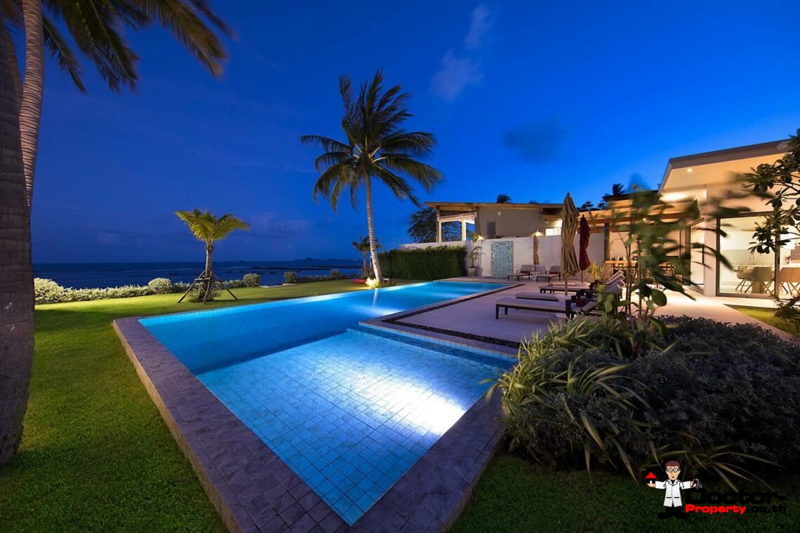 Luxury Beachfront 4 Bedroom Pool Villa – Laem Sor, Koh Samui – For Sale