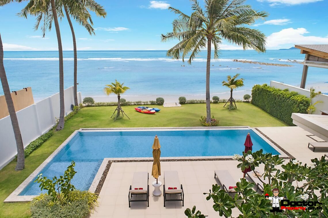 Luxury Beachfront 4 Bedroom Pool Villa – Laem Sor, Koh Samui – For Sale