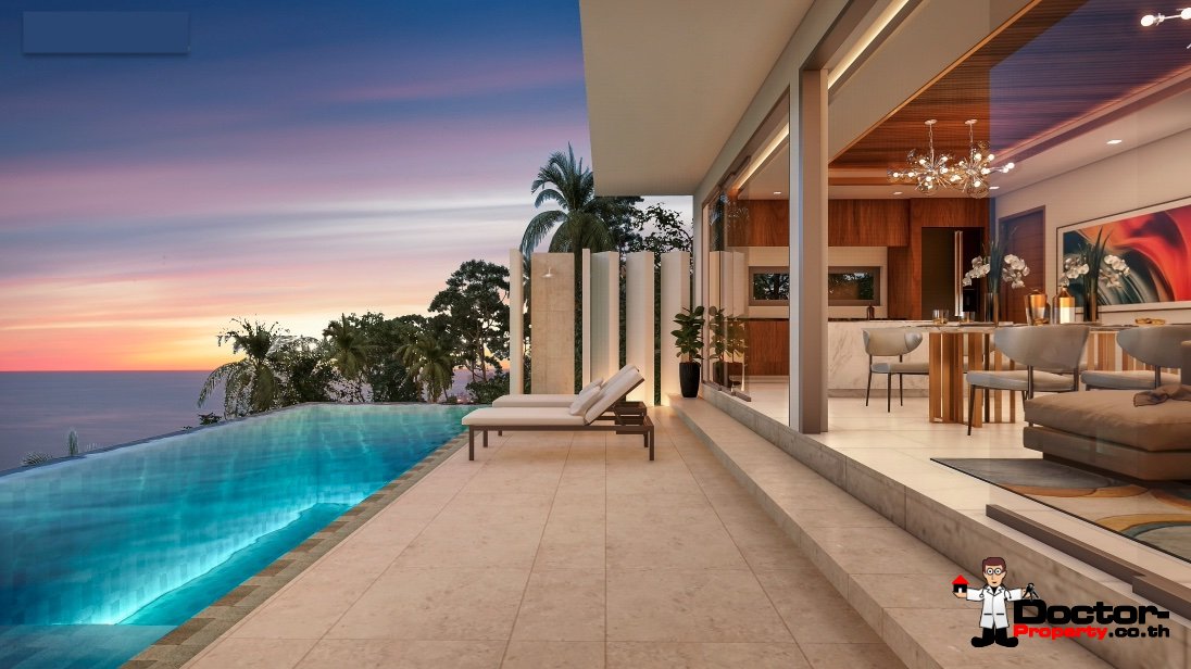 Brand New 3-Bed Contemporary Pool Villa – Sea View – Bang Por – Koh Samui – for sale