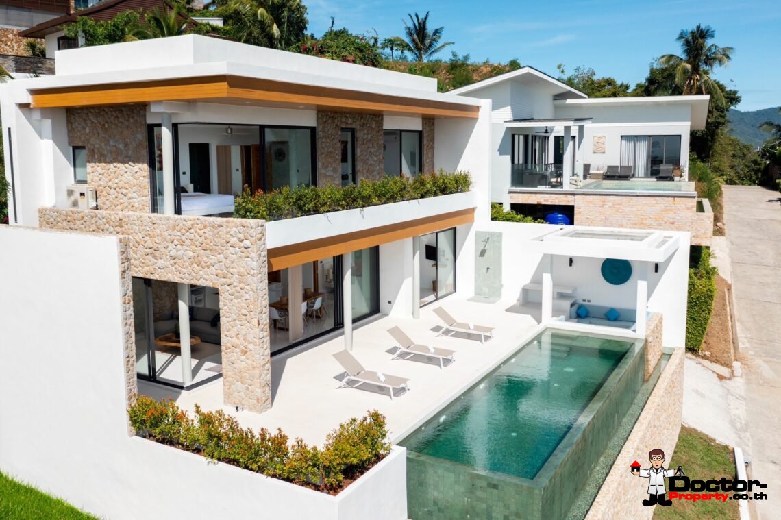 New 3-4 Bedroom Seaview Villas – Bophut, Koh Samui – For Sale
