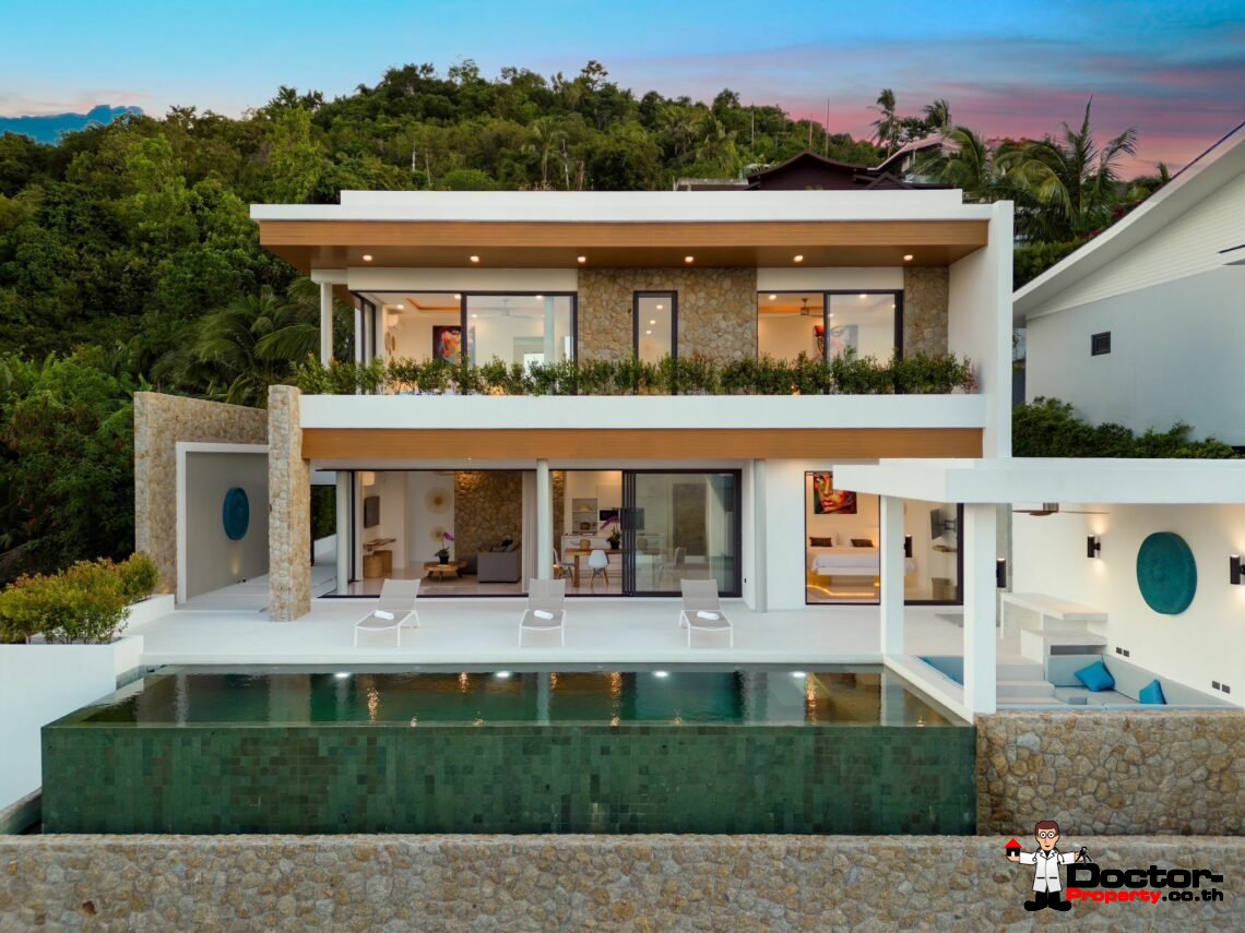 New 3-4 Bedroom Seaview Villas – Bophut, Koh Samui – For Sale