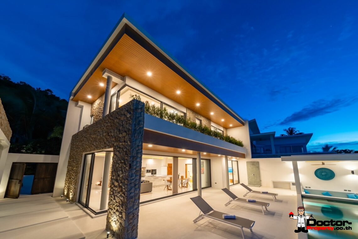 New 3-4 Bedroom Seaview Villas – Bophut, Koh Samui – For Sale