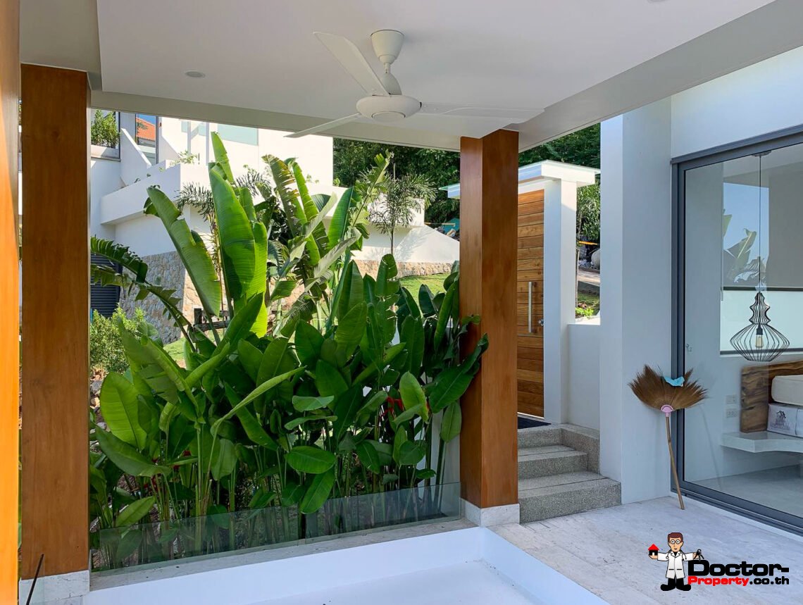 New 4 Bedroom Hillside Villa with Sea View in Chaweng, Koh Samui – For Sale