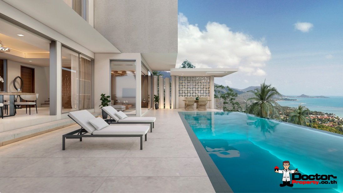 Stunning New 3 Bedroom Sea View Villa – Bang Por – Koh Samui – for sale
