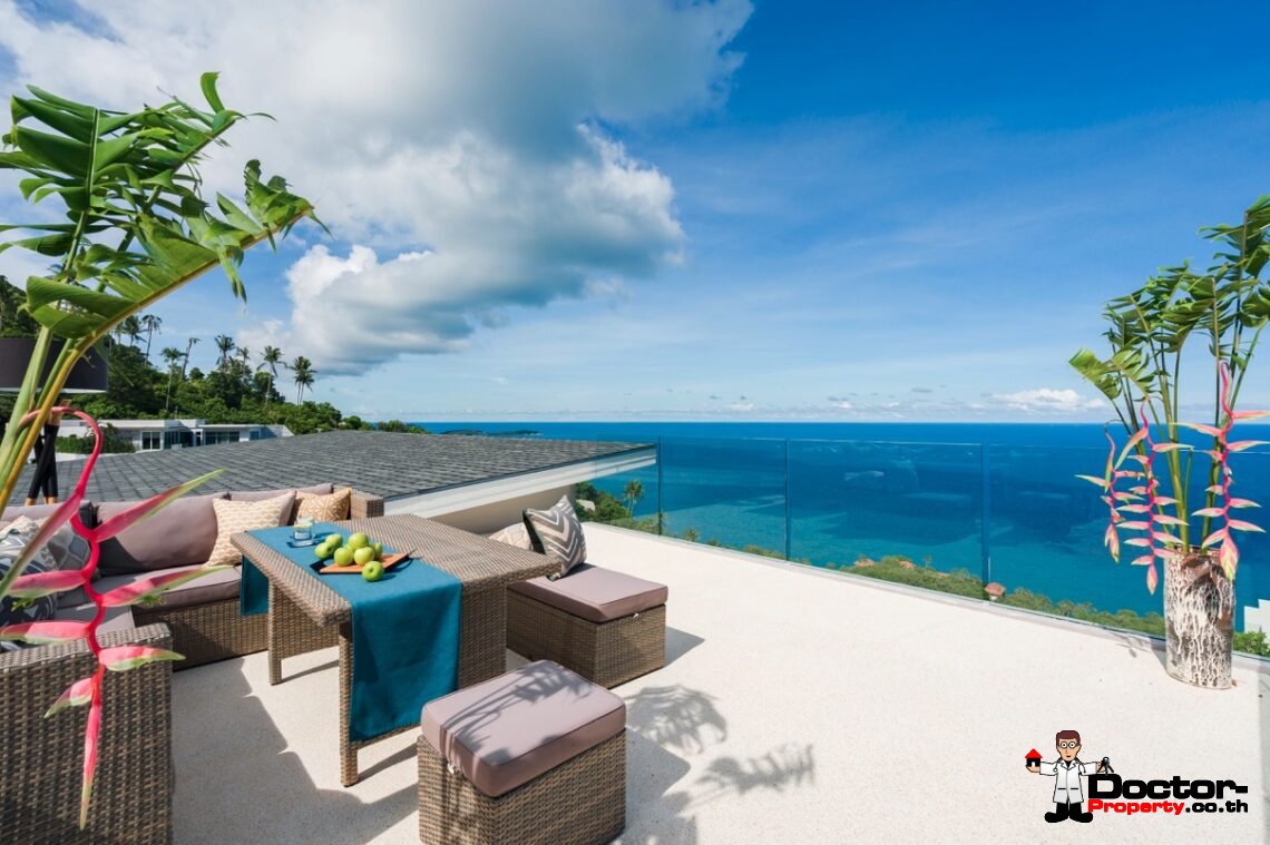 Stunning New 4 Bedroom Sea View Villa – Chaweng Noi – Koh Samui – for sale