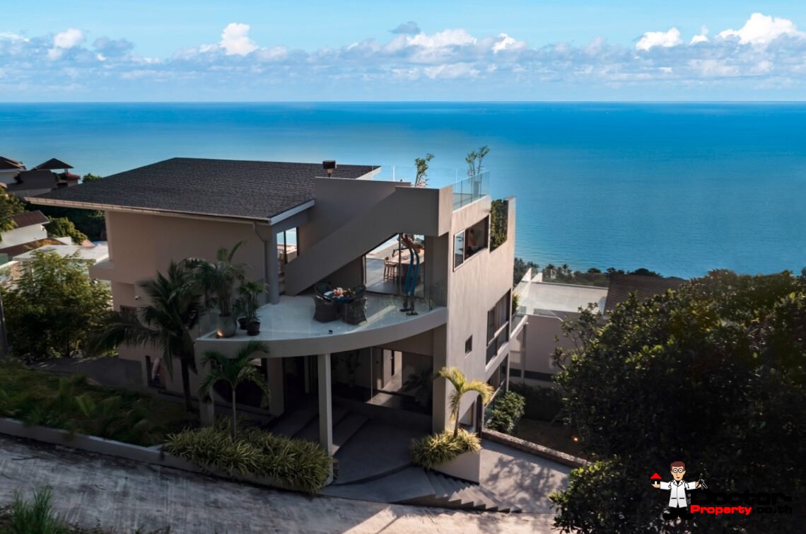 Stunning New 4 Bedroom Sea View Villa – Chaweng Noi – Koh Samui – for sale