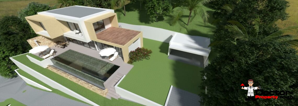 New 3 Bedroom Pool Villa with Sea View – Bo Phut, Koh Samui – For Sale