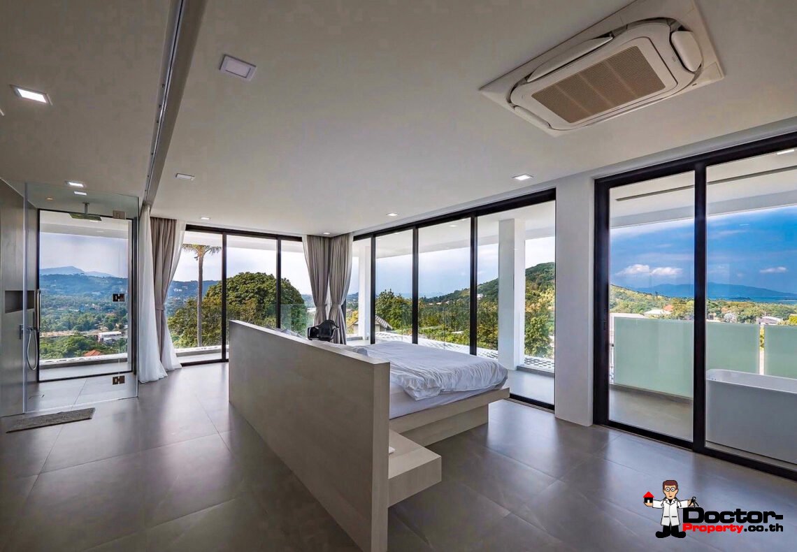 Newly Built 3 Bed Modern Sea view Villa – Chaweng, Koh Samui – For Sale