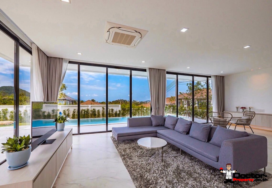 Newly Built 3 Bed Modern Sea view Villa – Chaweng, Koh Samui – For Sale