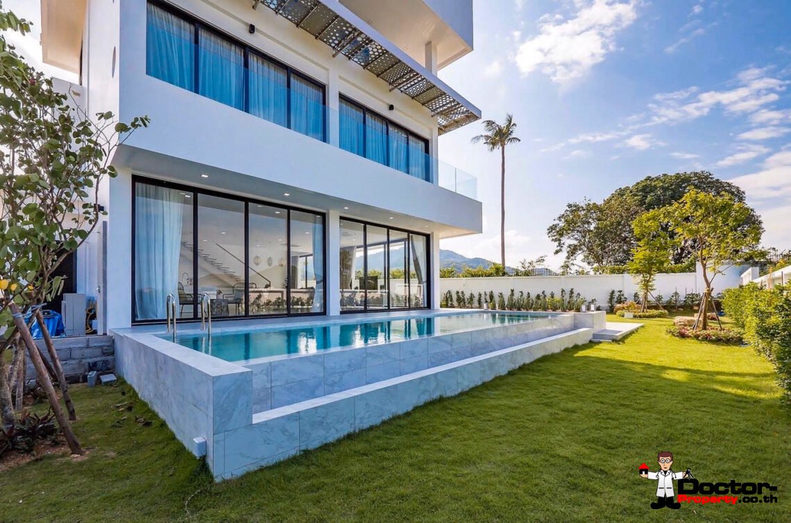 Newly Built 3 Bed Modern Sea view Villa – Chaweng, Koh Samui – For Sale