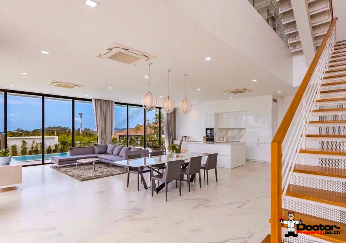 Newly Built 3 Bed Modern Sea view Villa – Chaweng, Koh Samui – For Sale