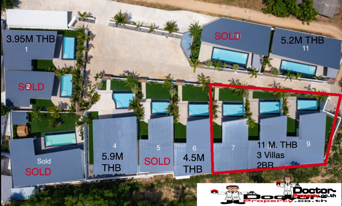 New 3 Villas for Business- Bo Phut, Koh Samui – For Sale