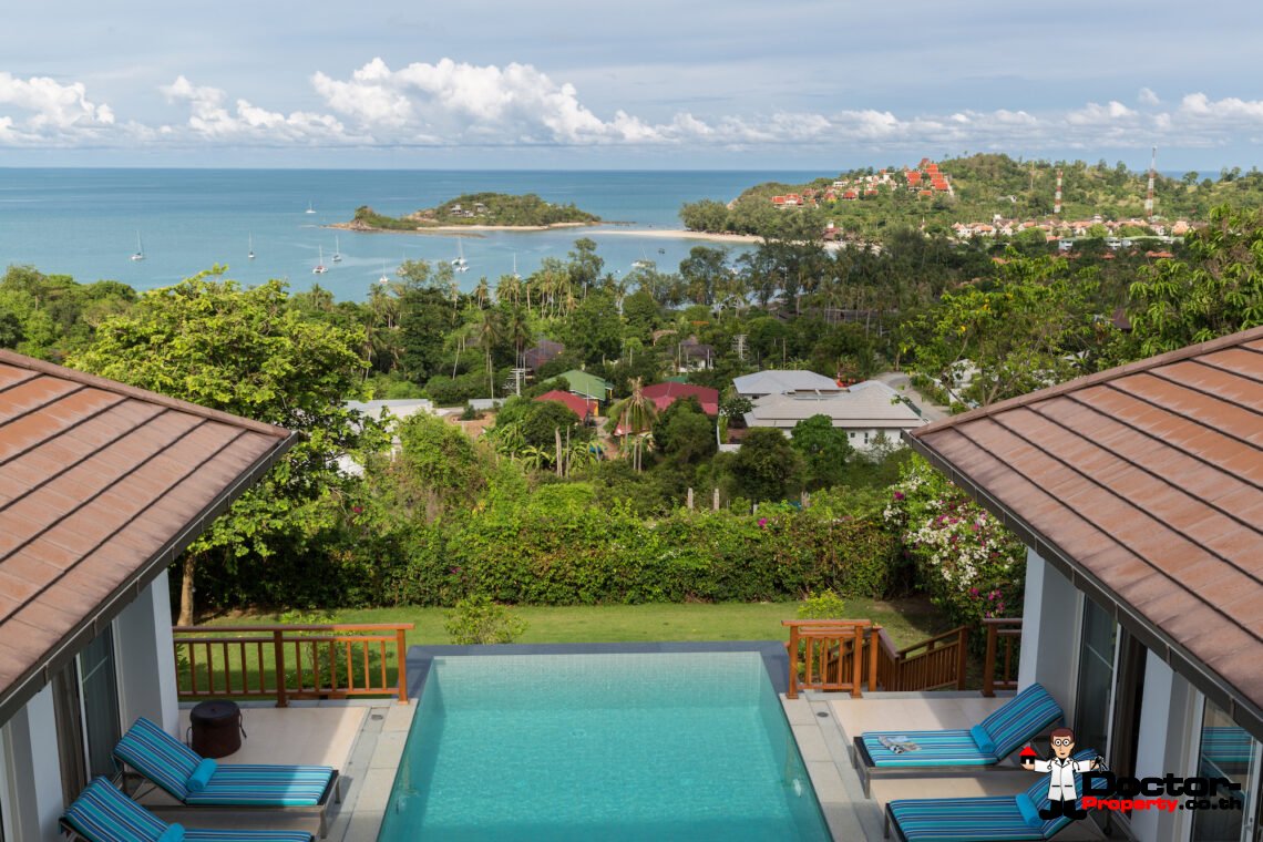 3 Bedroom Pool Villa with Spectacular View in Choeng Mon, Koh Samui – For Sale