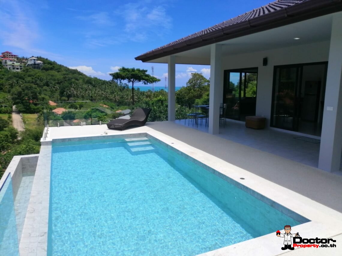 3 Bed Pool Villa with Partial Sea View – Bang Por, Koh Samui – For Sale