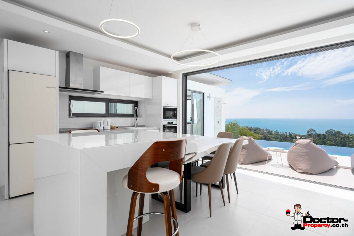 New 3 Bedroom Villa with amazing sea view in Chaweng Noi, Koh Samui – For Sale