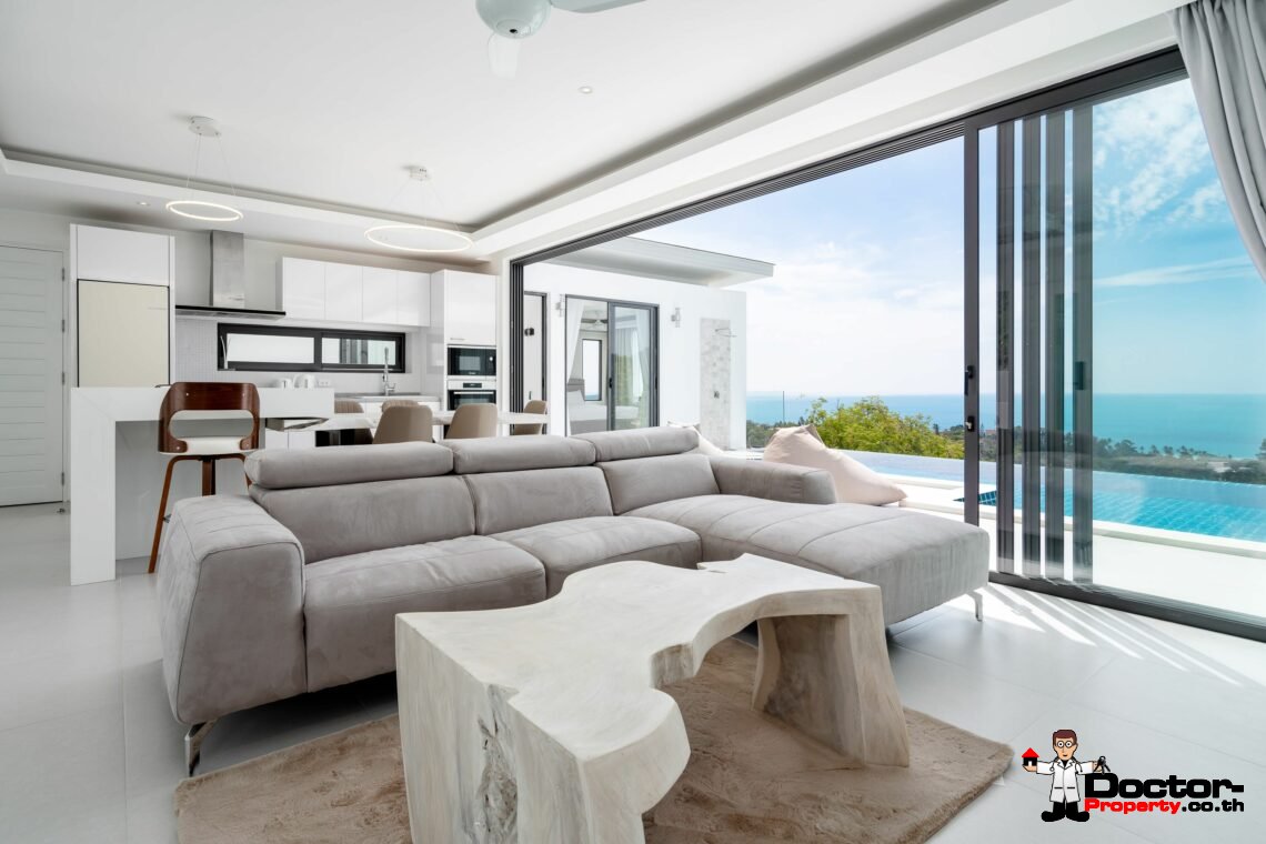 New 3 Bedroom Villa with amazing sea view in Chaweng Noi, Koh Samui – For Sale