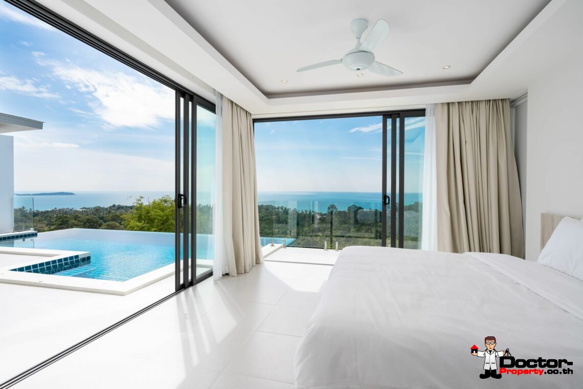 New 3 Bedroom Villa with amazing sea view in Chaweng Noi, Koh Samui – For Sale