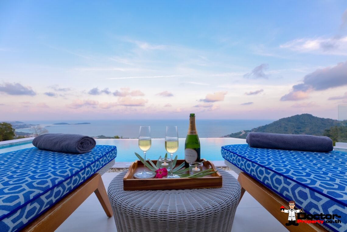 3 Bed Pool Villa with Zen Room, Sea View – Chaweng Noi, Koh Samui – For Sale