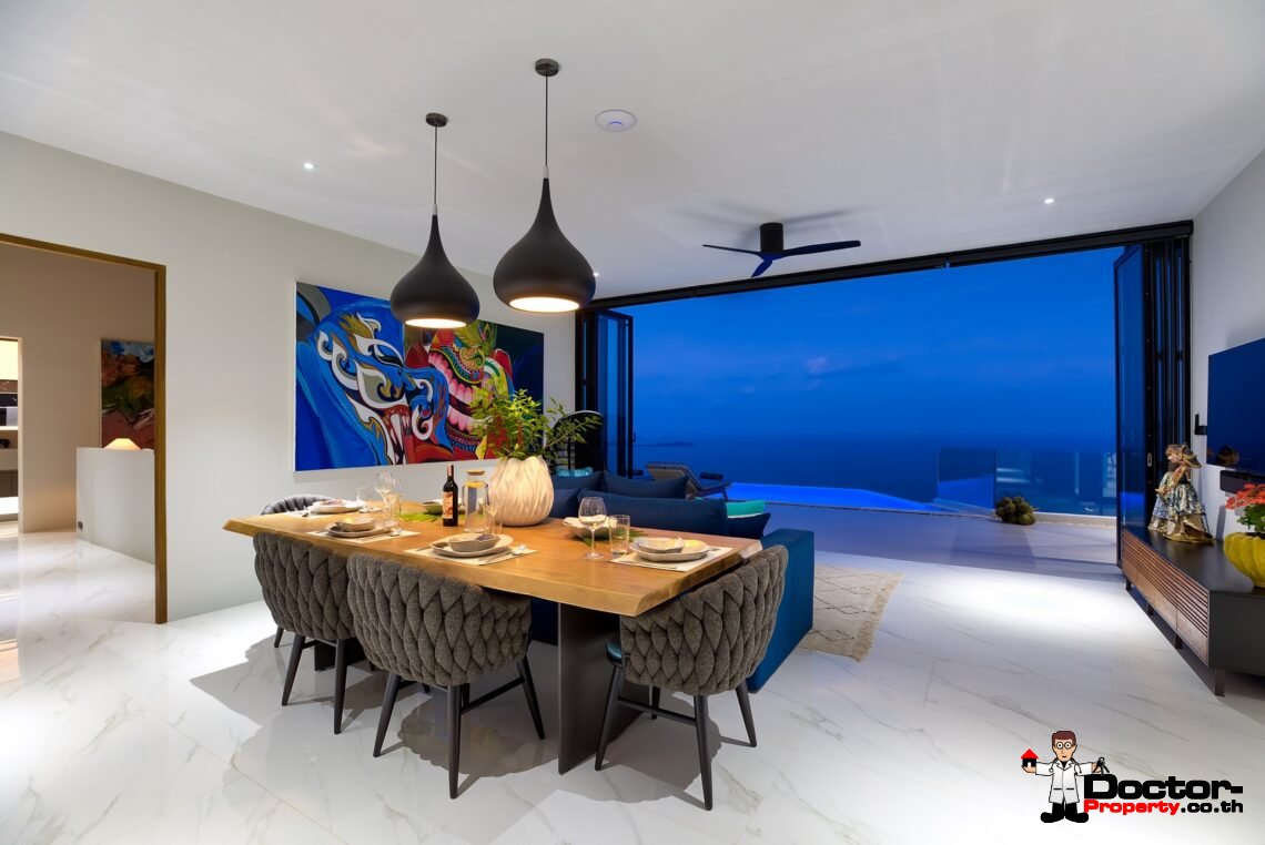 3 Bed Pool Villa with Zen Room, Sea View – Chaweng Noi, Koh Samui – For Sale
