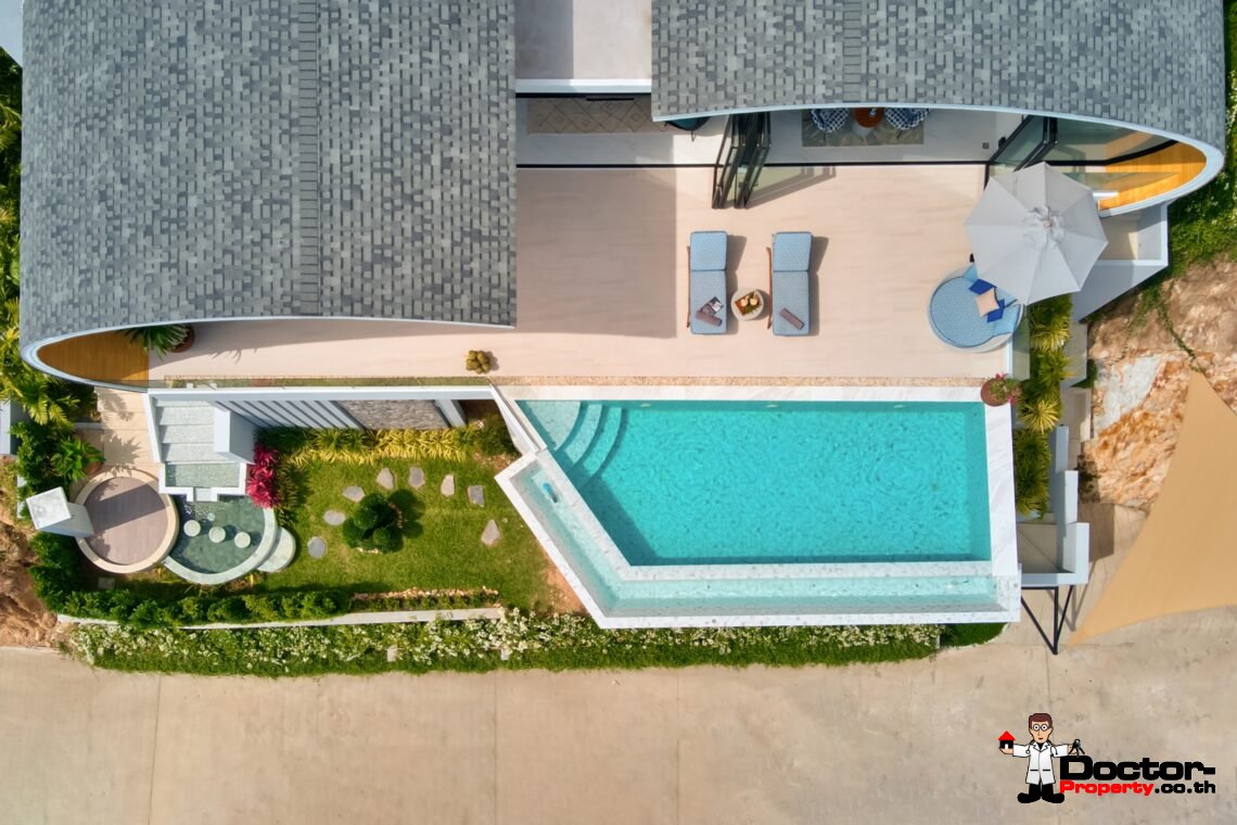 3 Bed Pool Villa with Zen Room, Sea View – Chaweng Noi, Koh Samui – For Sale