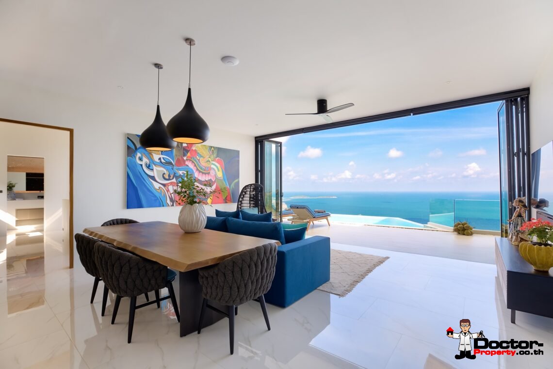 3 Bed Pool Villa with Zen Room, Sea View – Chaweng Noi, Koh Samui – For Sale