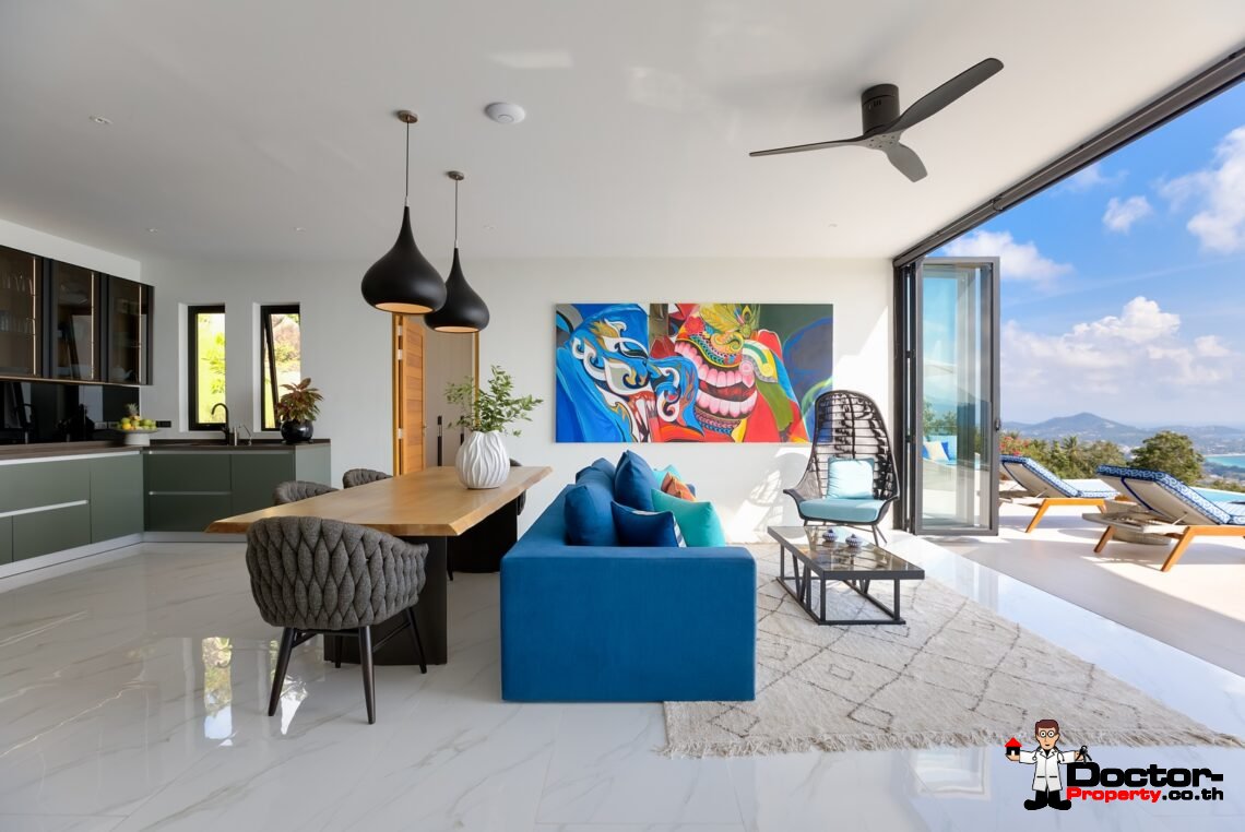 3 Bed Pool Villa with Zen Room, Sea View – Chaweng Noi, Koh Samui – For Sale