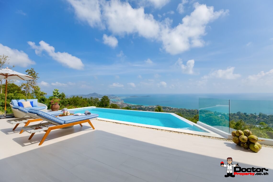 3 Bed Pool Villa with Zen Room, Sea View – Chaweng Noi, Koh Samui – For Sale
