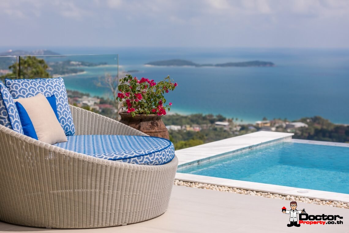 3 Bed Pool Villa with Zen Room, Sea View – Chaweng Noi, Koh Samui – For Sale