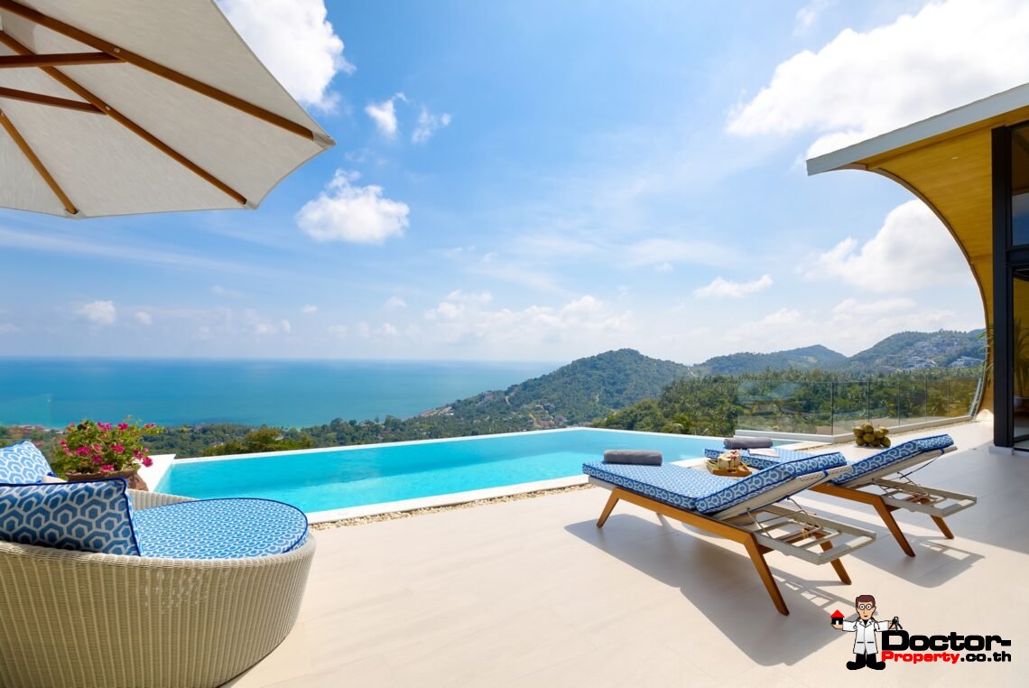 3 Bed Pool Villa with Zen Room, Sea View – Chaweng Noi, Koh Samui – For Sale