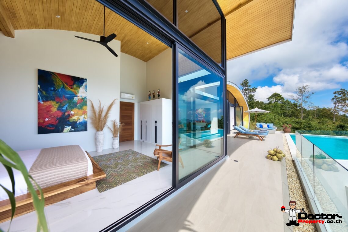 3 Bed Pool Villa with Zen Room, Sea View – Chaweng Noi, Koh Samui – For Sale