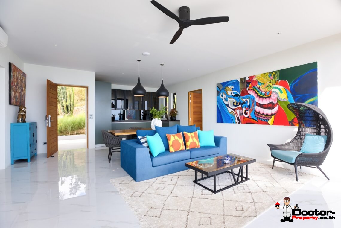 3 Bed Pool Villa with Zen Room, Sea View – Chaweng Noi, Koh Samui – For Sale